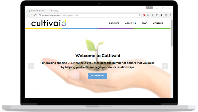 Cultivaid.ca website demo - desktop version