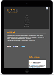 Edgeconstruction.ca website demo - tablet version